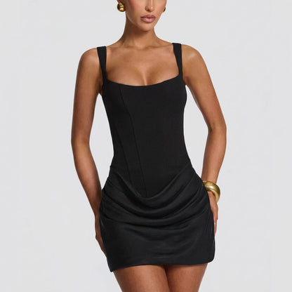Sleeveless Knit Bodycon Dress with Low Neckline