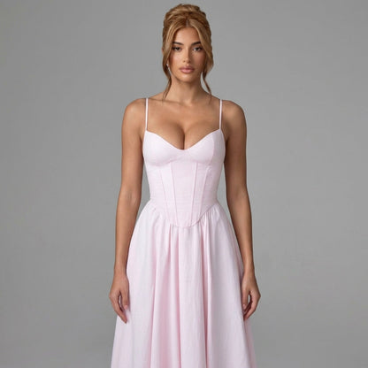 French Retro Fishbone A-Line Mid-Length Dress