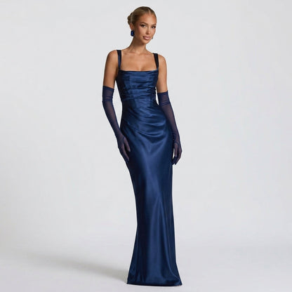 Sleeveless High-Waist Pleated Maxi Dress
