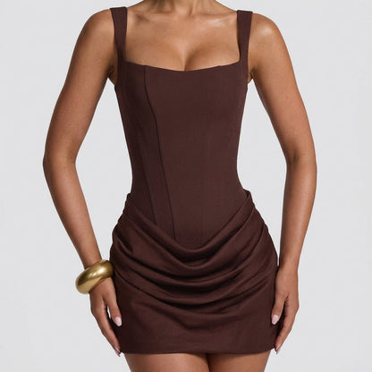 Sleeveless Knit Bodycon Dress with Low Neckline