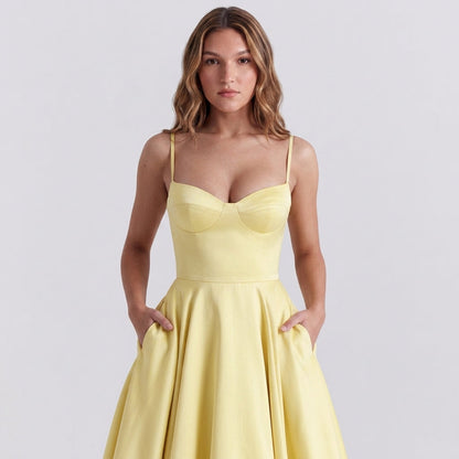 French Mesh Double Layer Suspender Dress