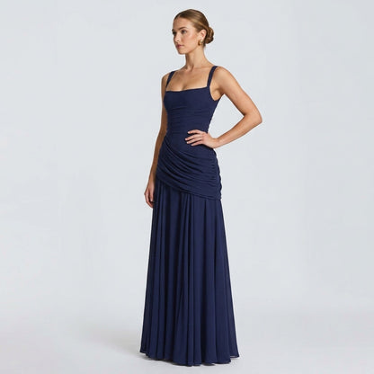 Off-Shoulder High-Waist Slip Maxi Dress