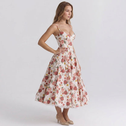 French Mesh Double Layer Suspender Dress