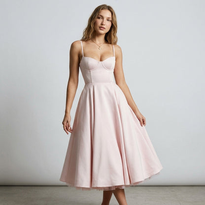 French Mesh Double Layer Suspender Dress